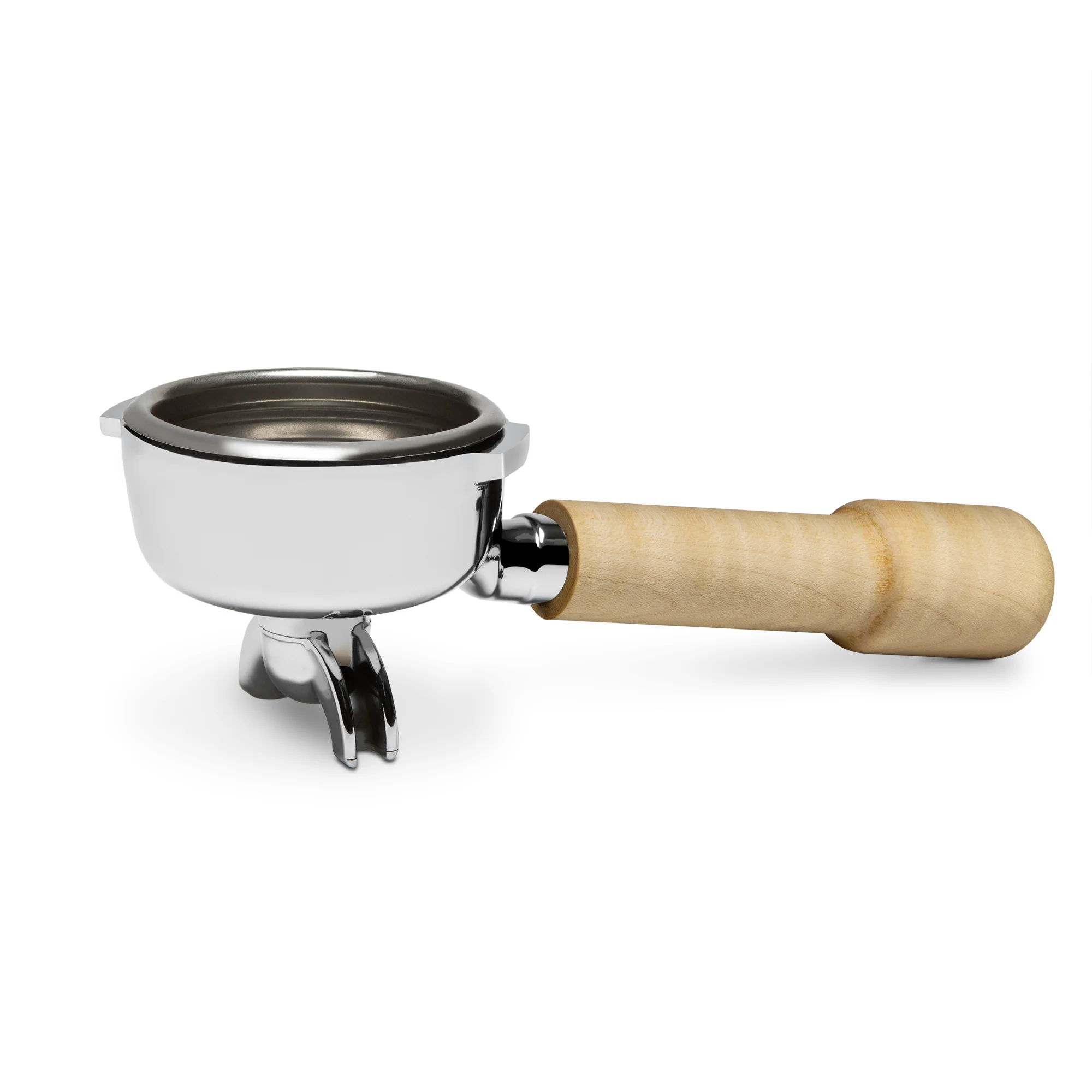 Complete Bezzera Portafilter with Tiger Maple Handle - Double Spout