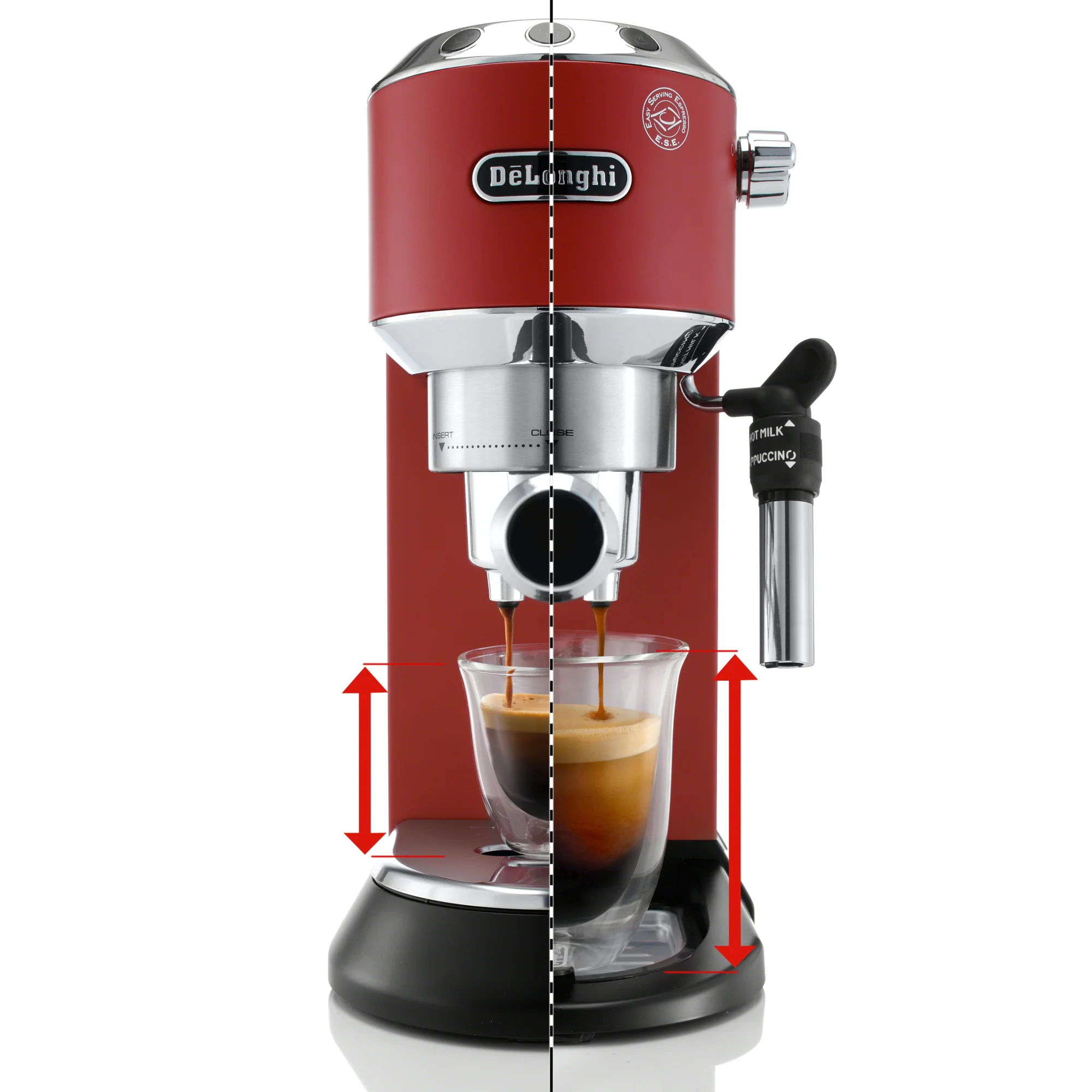 DeLonghi EC685R Dedica DeLuxe Pump Espresso Machine - Red - Image 3