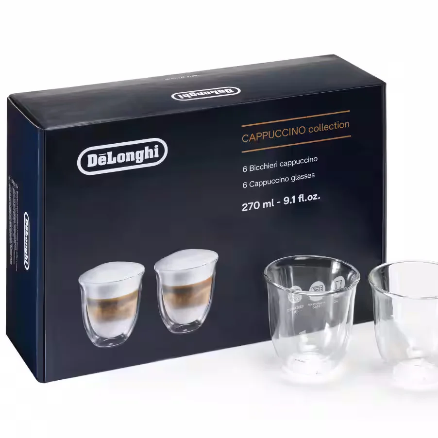 DeLonghi Double Wall Glass Cappuccino Cups - Image 2