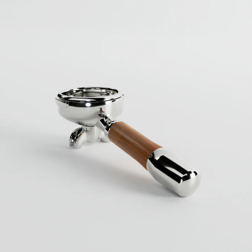 ECM Angled Double Spout Portafilter - Walnut