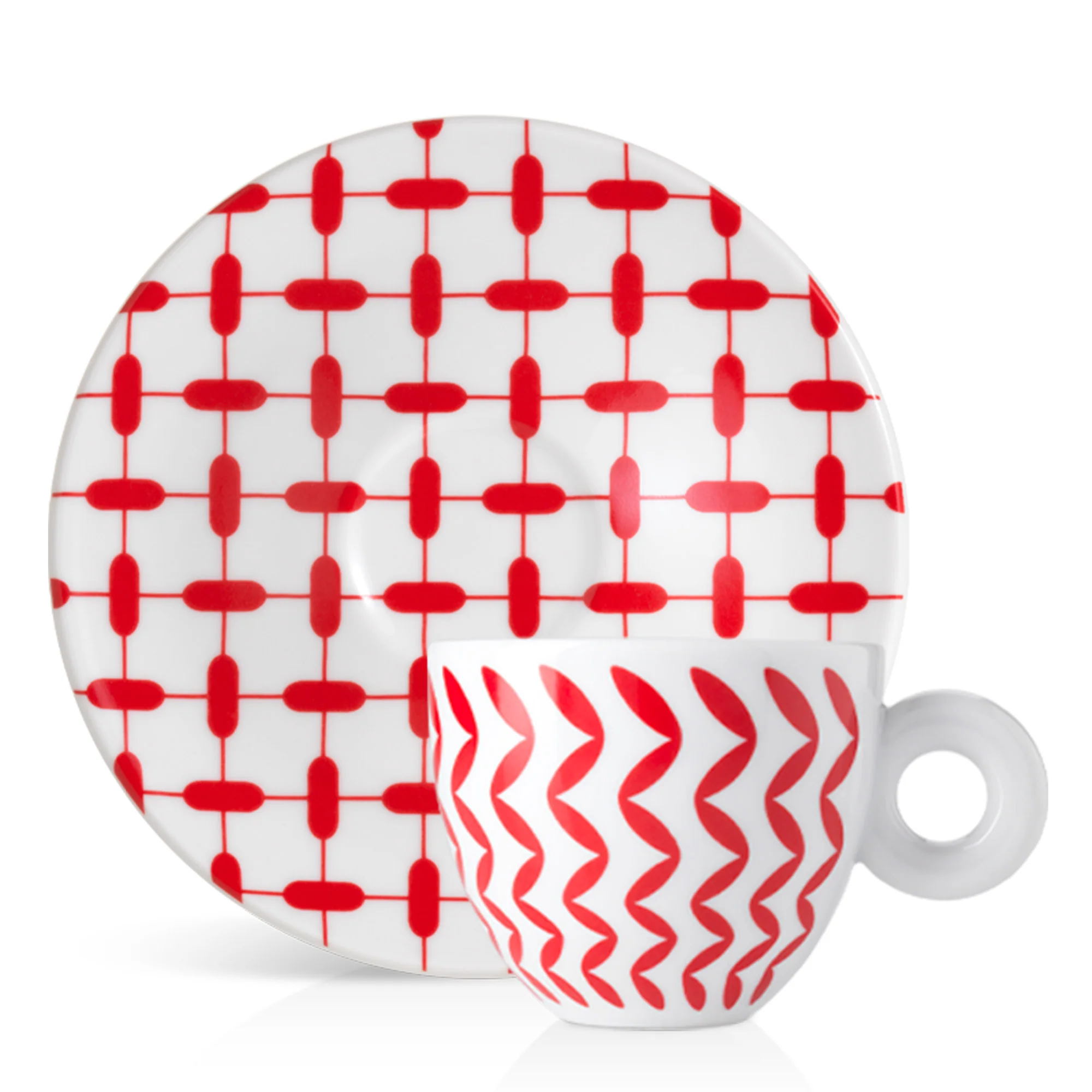 Illy Mona Hatoum Set of 2 Cappuccino Cups and Saucers - Image 4