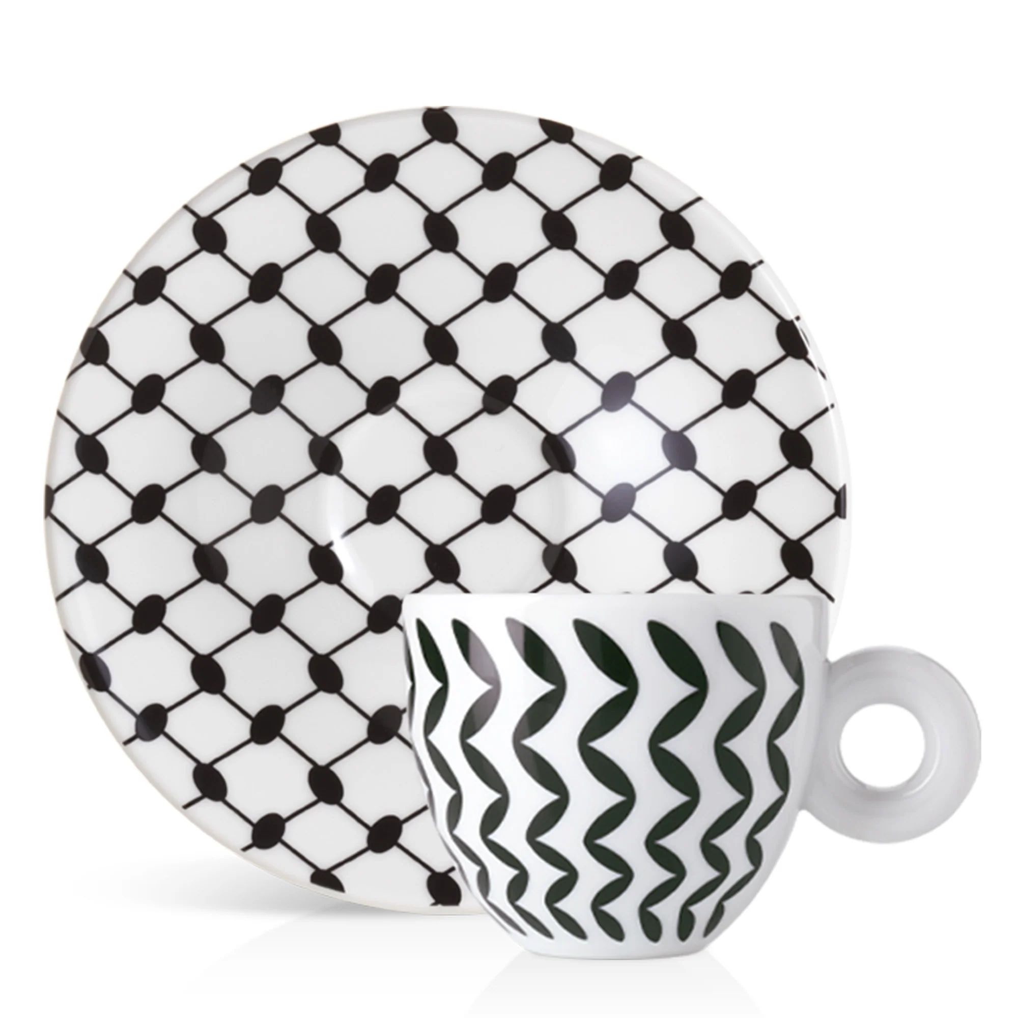 Illy Mona Hatoum Set of 2 Cappuccino Cups and Saucers - Image 5