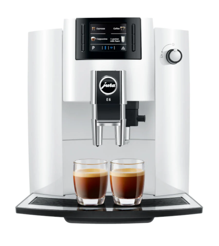 JURA E6 Automatic Espresso Machine in Piano White (NAA) - PRE 2023