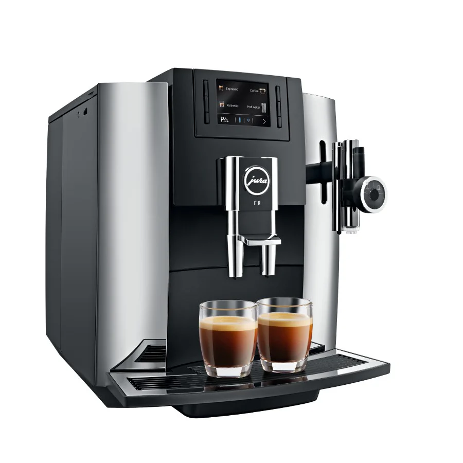 JURA E8 Chrome Super-Automatic Espresso Machine With P.E.P. - Image 2