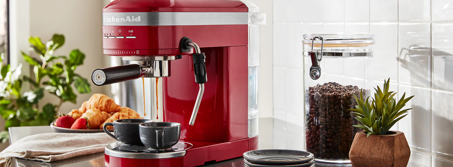 KitchenAid® Semi-Automatic Espresso Machine - Empire Red - Image 12
