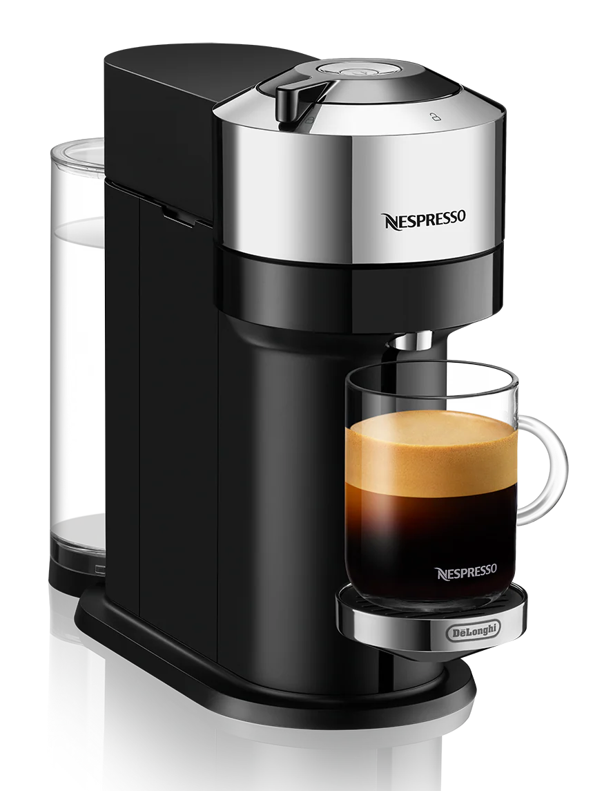 Nespresso Vertuo Next Deluxe Espresso Machine by DeLonghi with Aeroccino - Chrome - Image 2