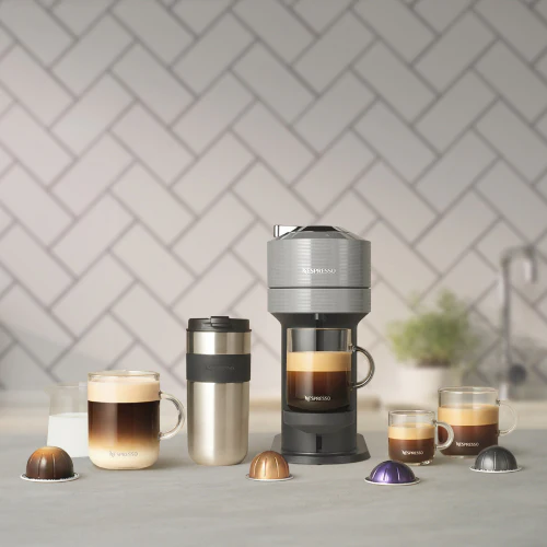 Nespresso Vertuo Next Deluxe Espresso Machine by DeLonghi with Aeroccino - Chrome - Image 9