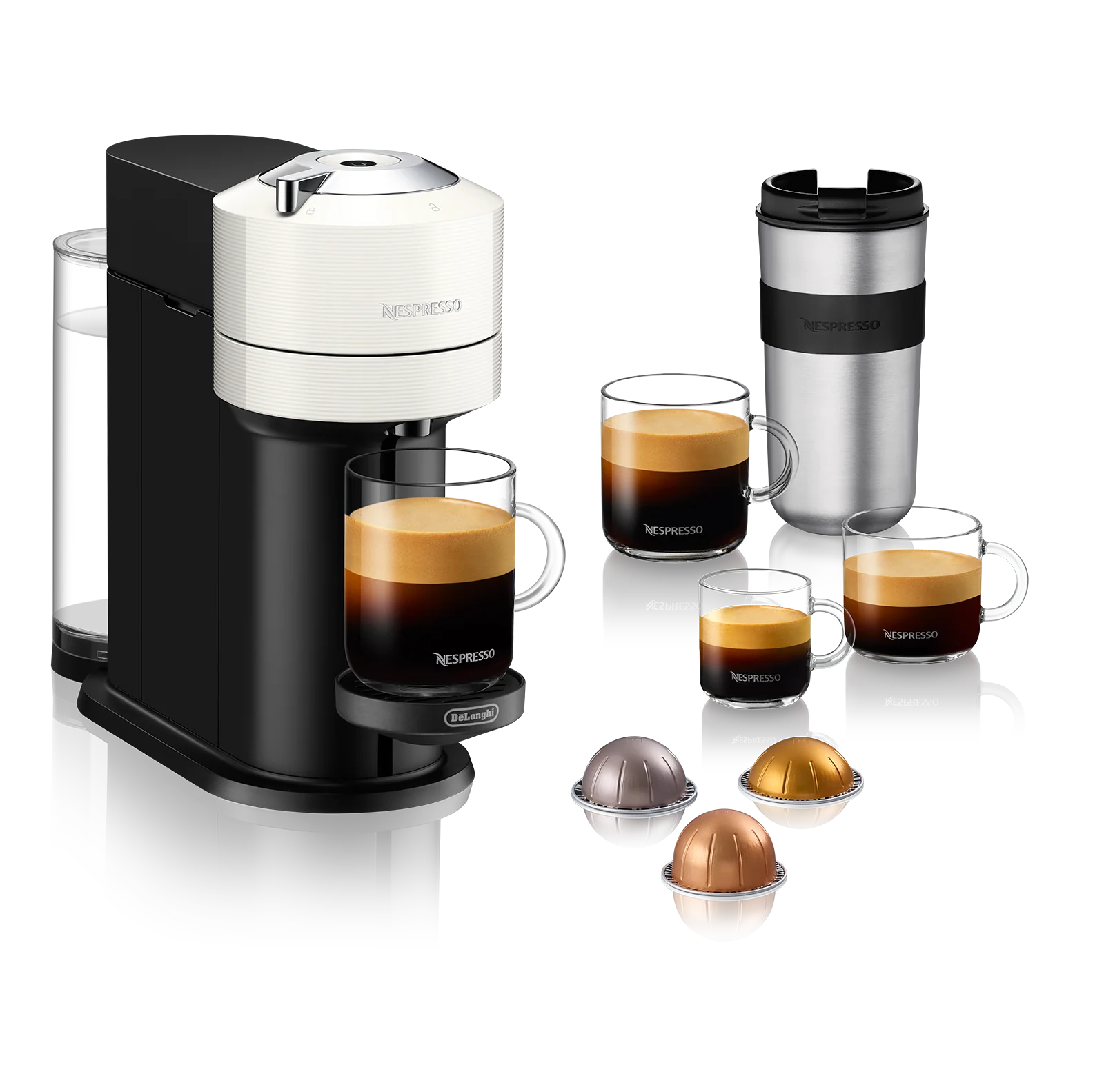 Nespresso Vertuo Next Espresso Machine by DeLonghi with Aeroccino - White - Image 3
