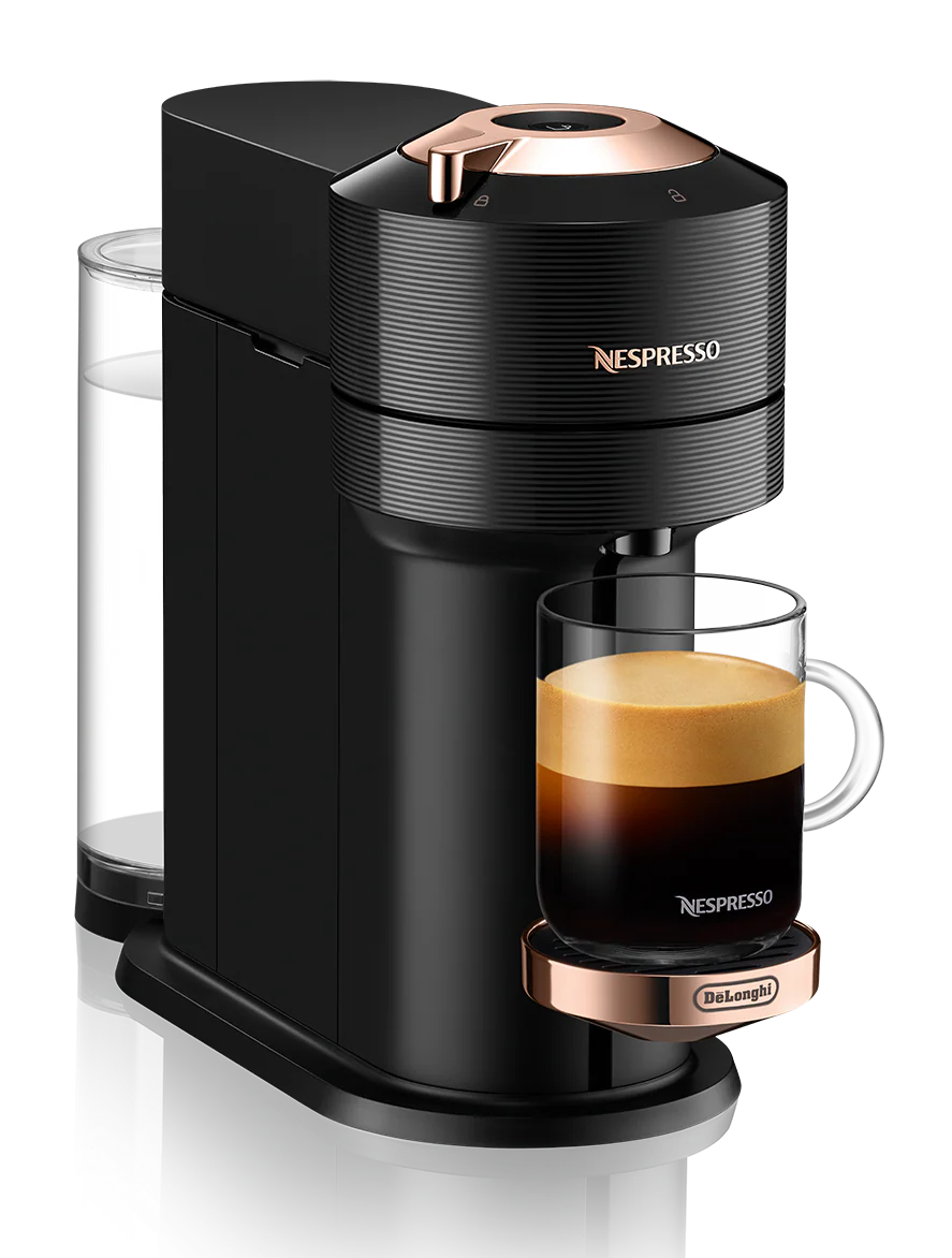 Nespresso Vertuo Next Premium Espresso Machine by DeLonghi with Aeroccino - Black Rose Gold - Image 4