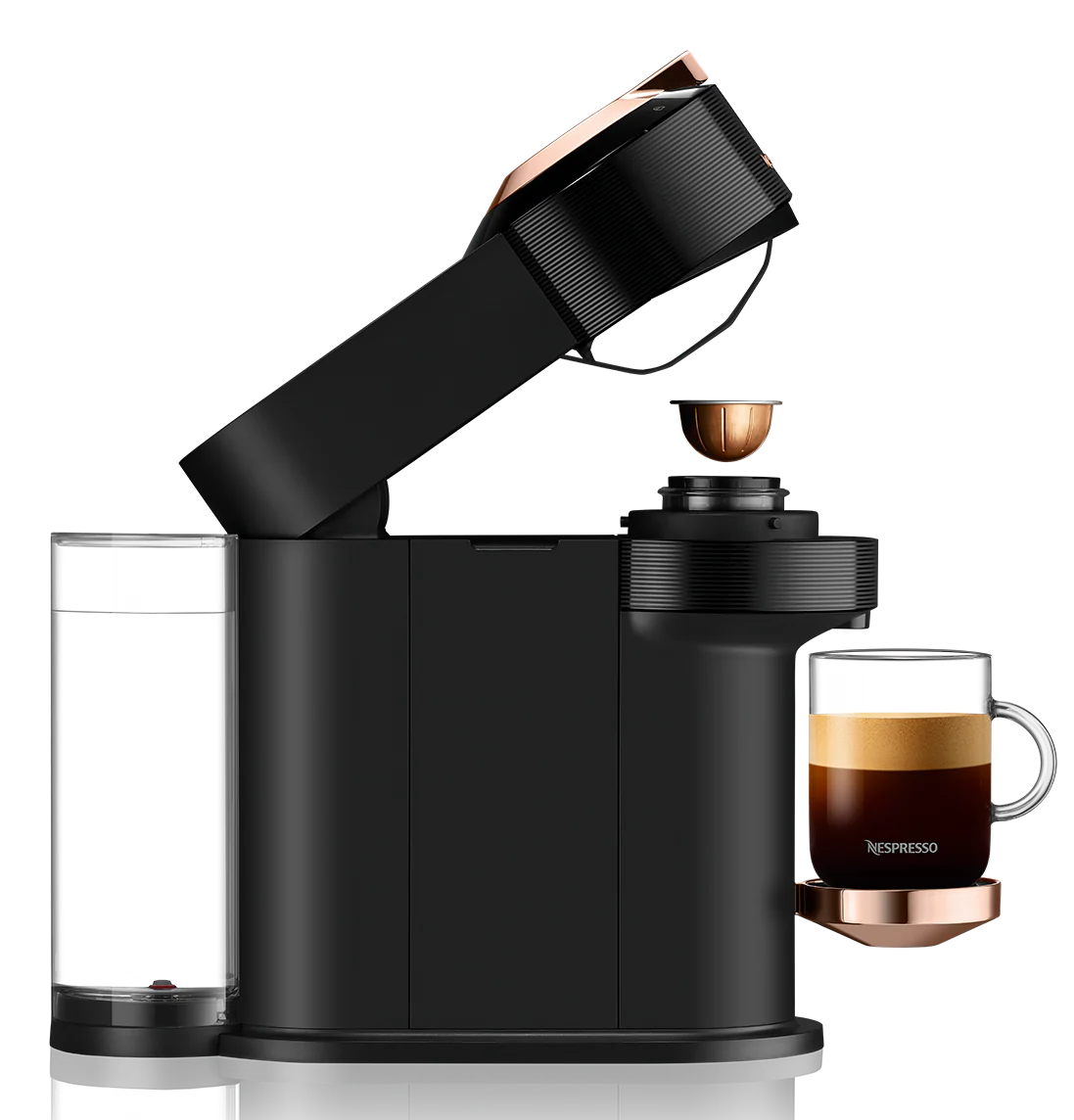 Nespresso Vertuo Next Premium Espresso Machine by DeLonghi with Aeroccino - Black Rose Gold - Image 6