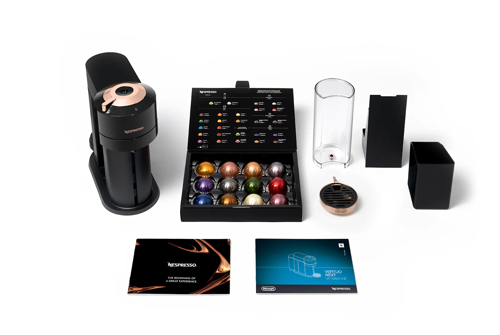 Nespresso Vertuo Next Premium Espresso Machine by DeLonghi with Aeroccino - Black Rose Gold - Image 9