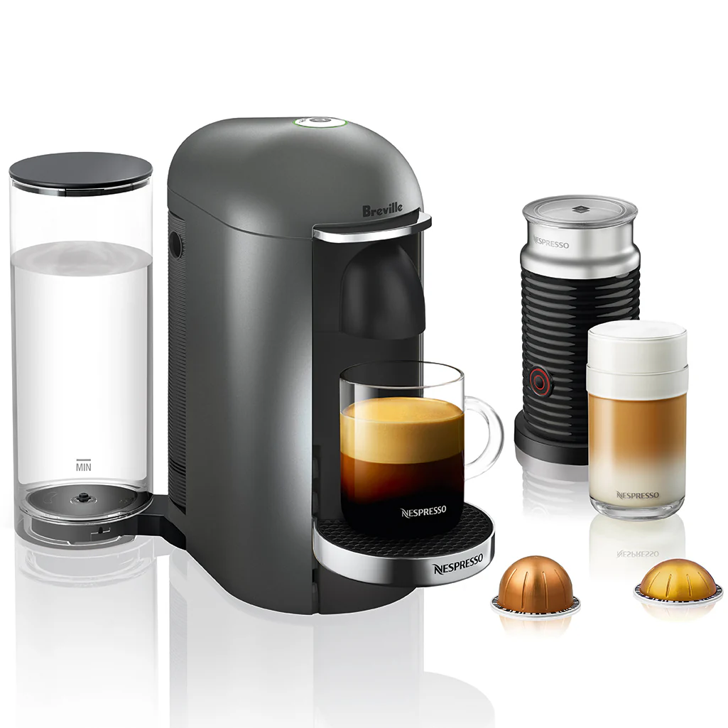 Nespresso VertuoPlus Deluxe and Aeroccino Bundle in Titan