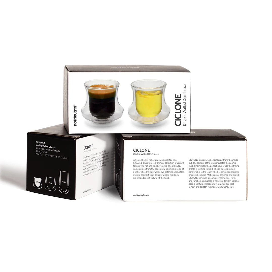 notNeutral CICLONE 2.5oz Demitasse Double Walled Cups - Set of 2 - Image 2