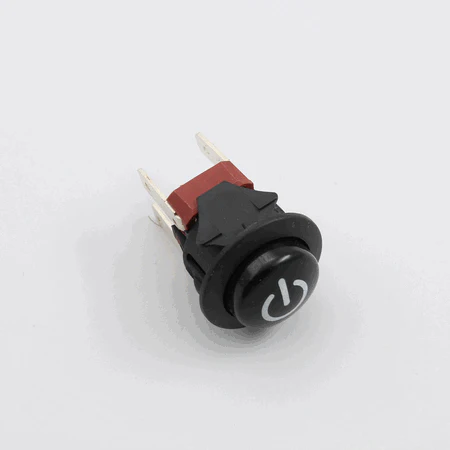 On-Off Switch, Round DPST Black Push-Latch 120V