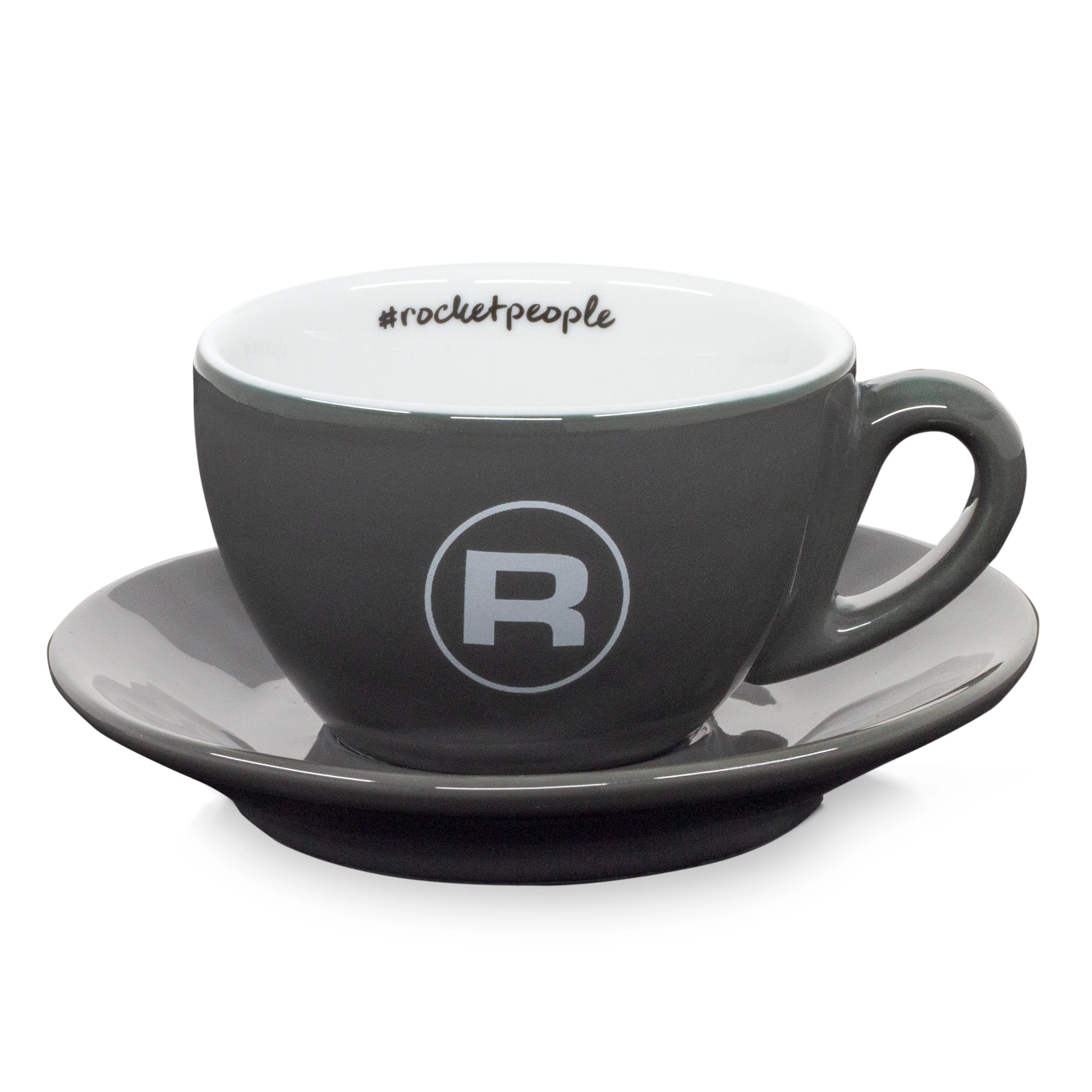 Rocket Espresso 6 Piece Cappuccino Cup and Saucer Set - Grey - Image 2