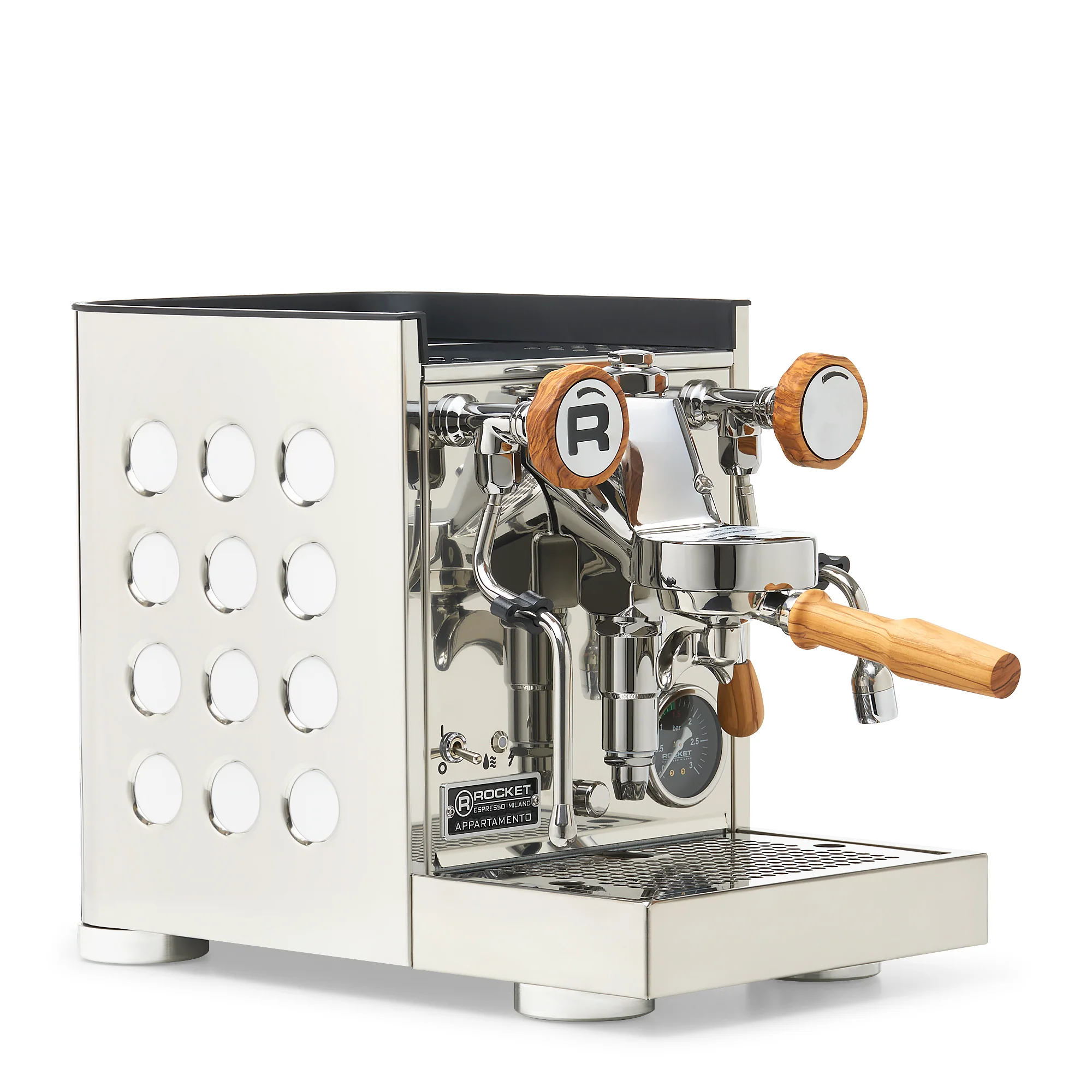 Rocket Espresso Appartamento TCA Espresso Machine - Stainless Steel with White Stripe - Image 180